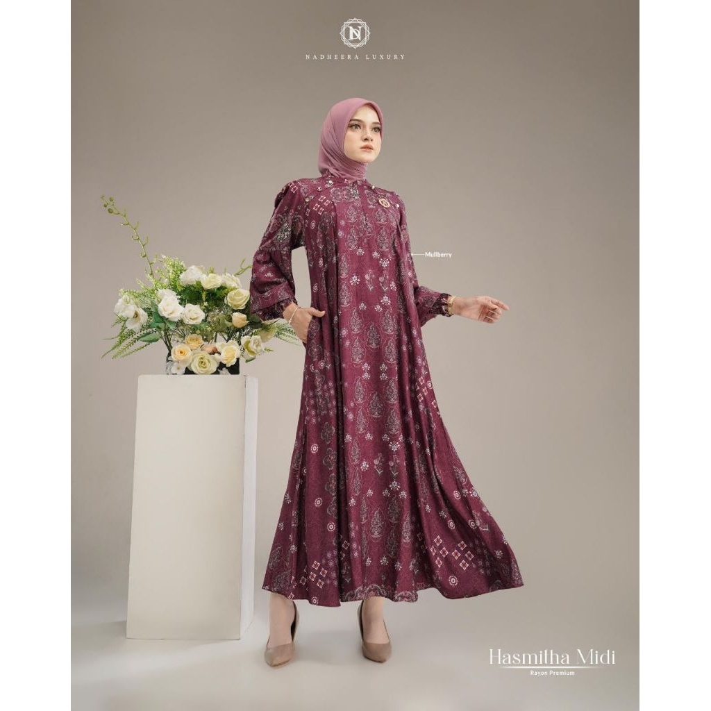 Jual HASMITHA MIDI DRESS NADHEERA LUXURY TERBARU | Shopee Indonesia
