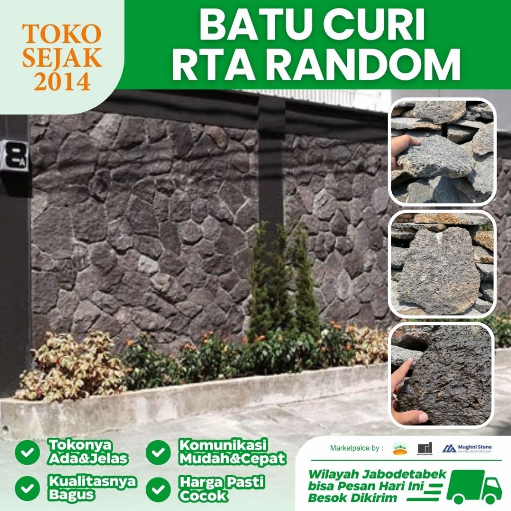 Jual Batu Alam Dinding Monster Rock / Curi Stone Pola Random ...