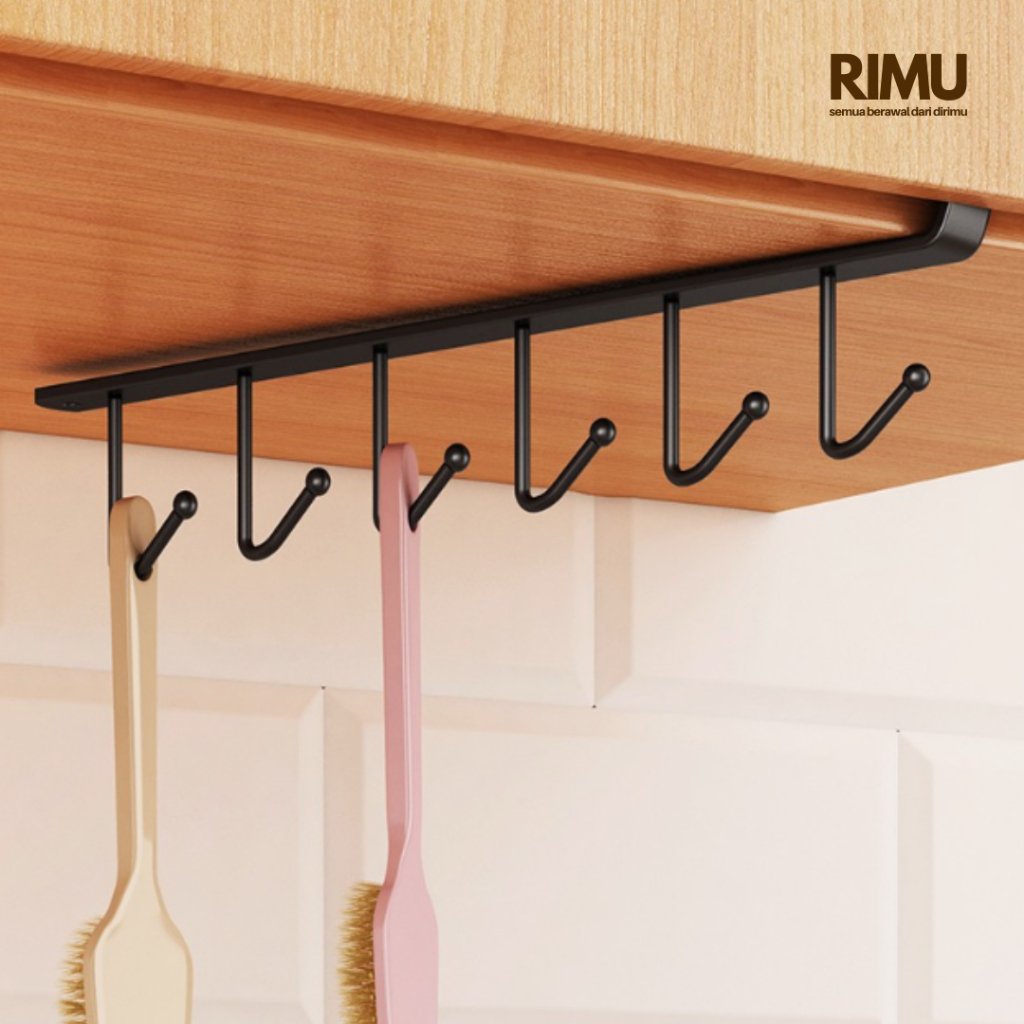 Jual RIMU Gantungan Hanger Kitchen Dapur Pengait Gelas Serbaguna 6 Hook ...