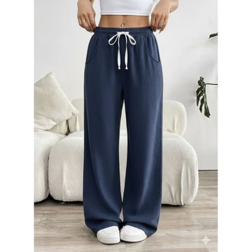 Celana Kulot Wanita Bahan Linen Premium Tali Serut Pinggang Full Karet Highwaist