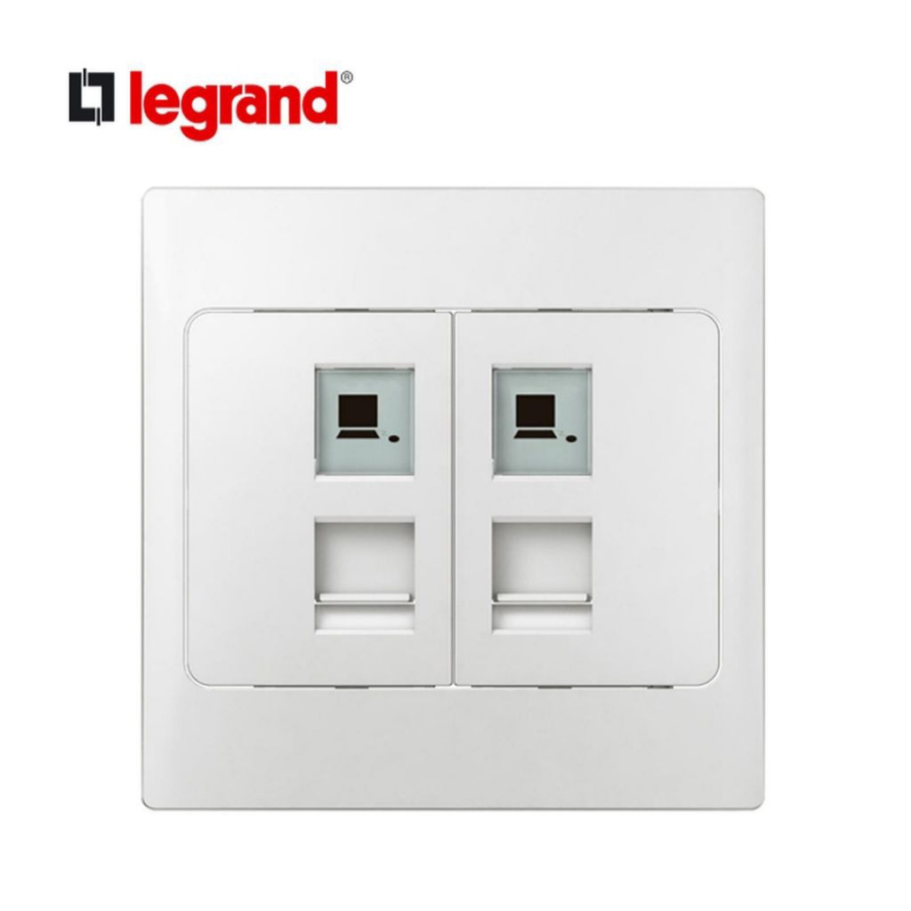 Jual Legrand Socket Data RJ45 Cat.6 Double Mallia White 281165 / Outlet ...