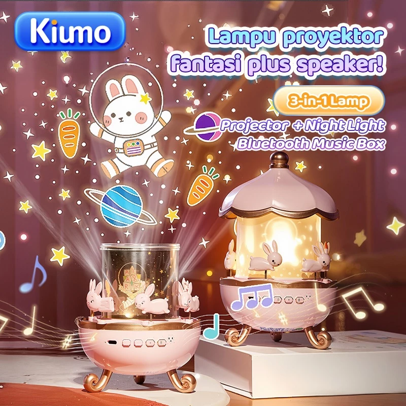 Kiumo proyektor anak speaker bluetooth lampu tidur music box lampu proyektor galaxy aurora hadiah ulang tahun anak perempuan Hadiah Natal Anak Hadiah Ulang Tahun Hadiah Tahun Baru - foto 1