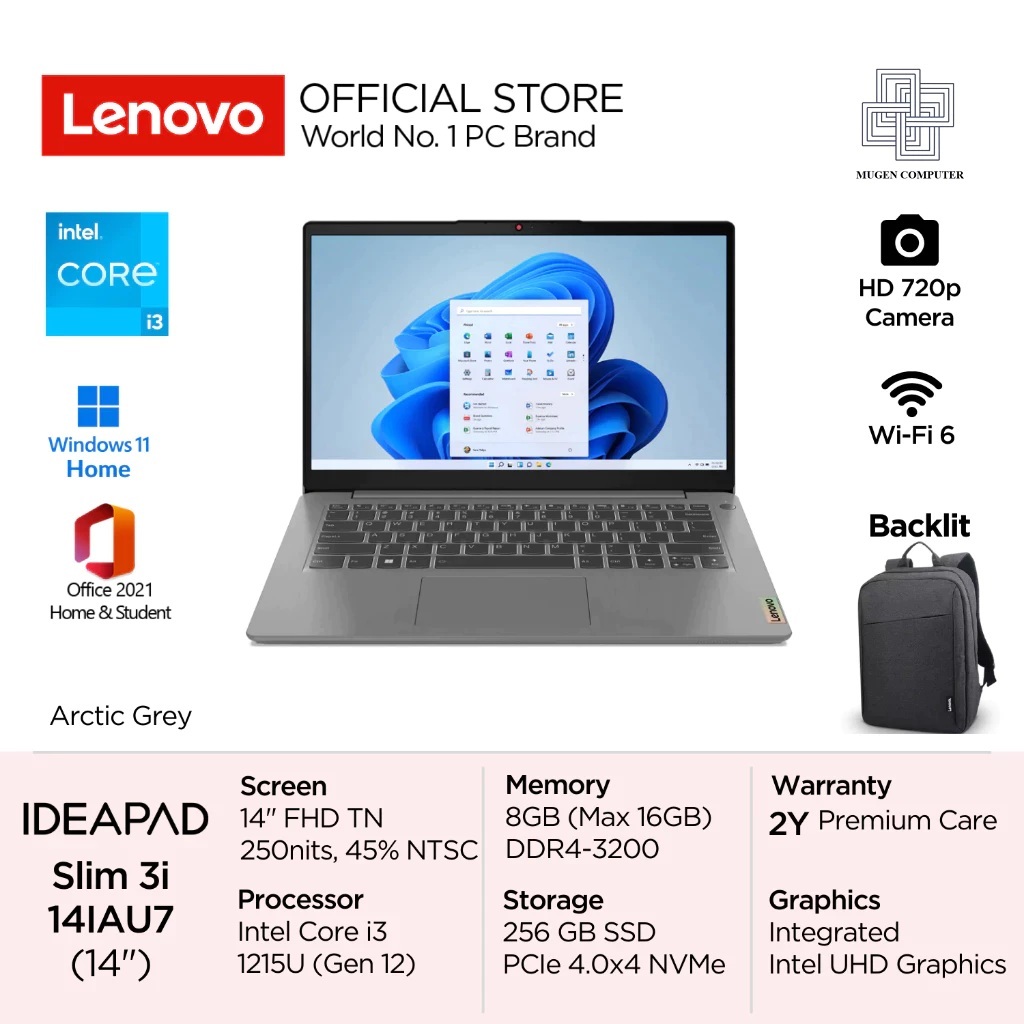 Jual Lenovo IP3 IdeaPad 3 GAID GCID Intel core i3-1215U RAM 8GB SSD ...