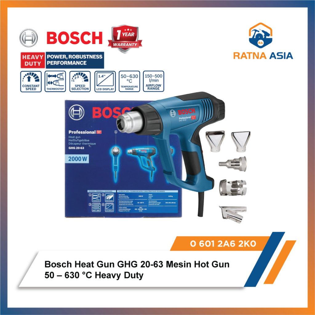  Jual Bosch GHG 20-63 Heat Gun / Hot Gun Heavy Duty Hot Air Blower Illustration 