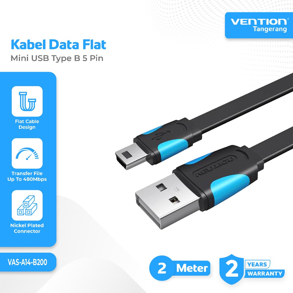 Cavo USB Mini B 5 Pin - Ricarica E Sincronizzazione Rapida Per Fotocamere E PC - Fastronics
