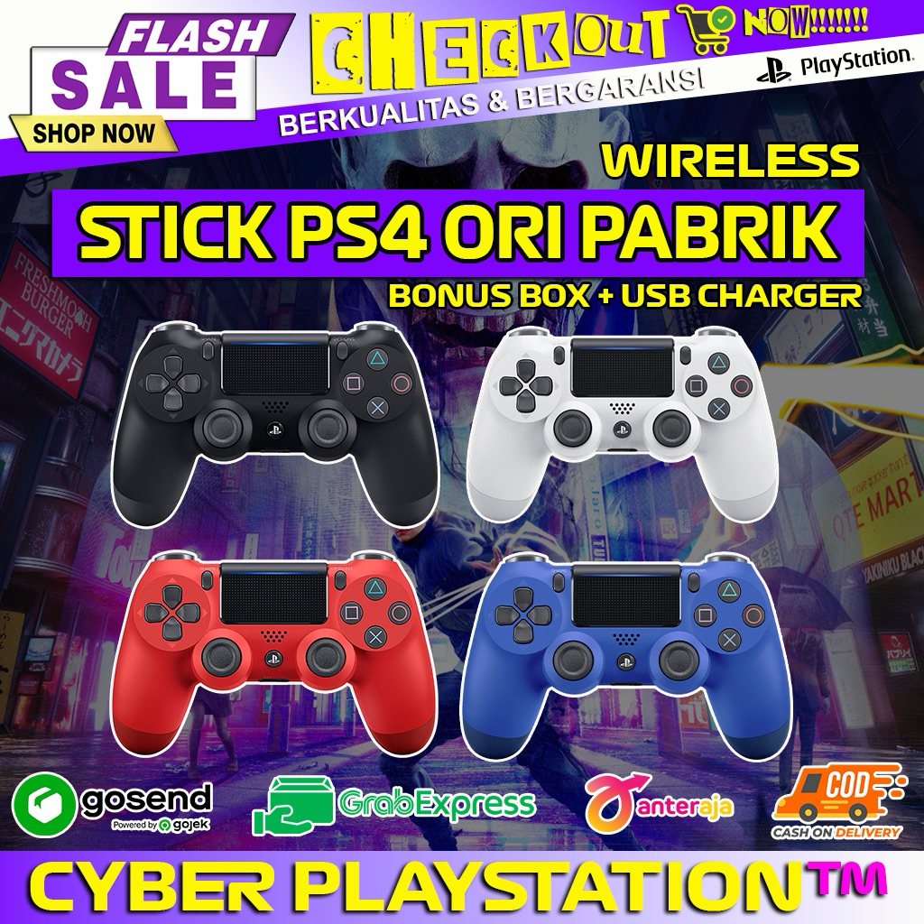 Jual STIK STICK PS4 OP ORI PABRIK LIGHTBAR BONUS DUS STIK + KABEL ...