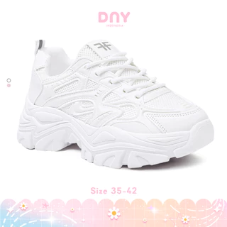 Sepatu DNY Sneakers Putih Wanita Sepatu Olahraga Pink Cewek Spatu Jalan Perempuan Korea Import 0507