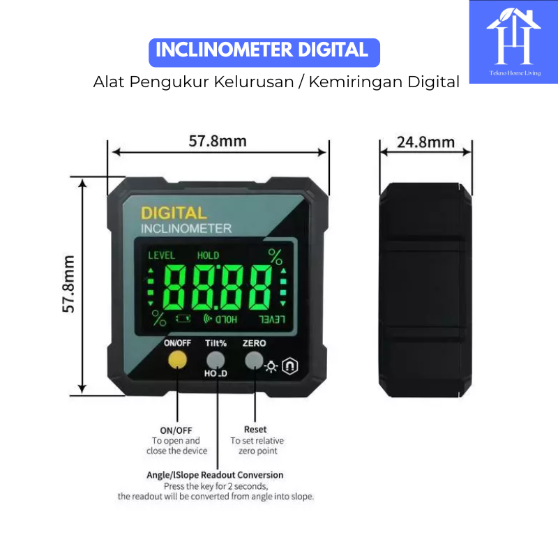 Jual Inclinometer Digital Alat Bantu Ukur Sudut Kemiringan Slope Level ...