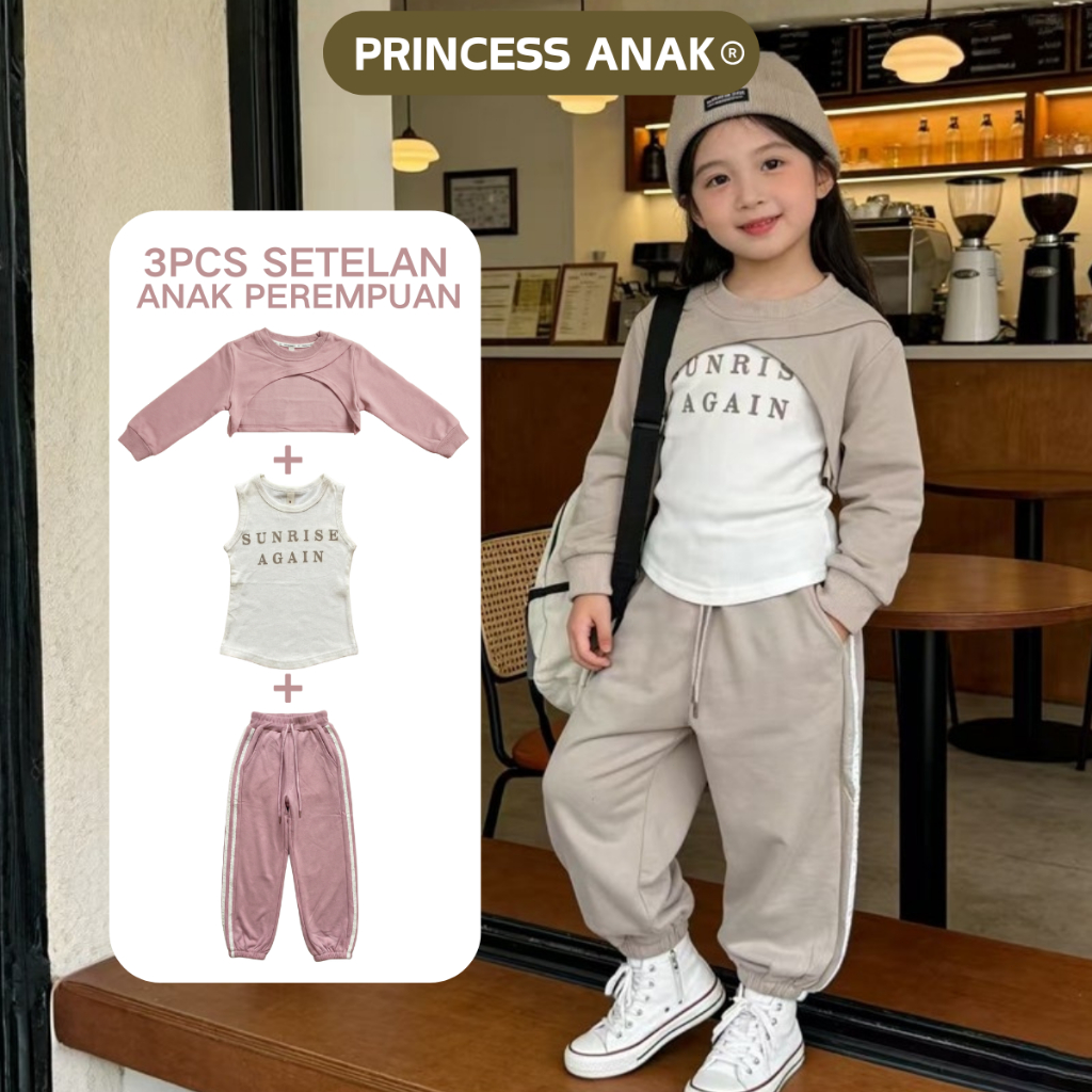 Jual PRINCESS ANAK Korean Style Setelan Anak Perempuan Fashion Setelan ...