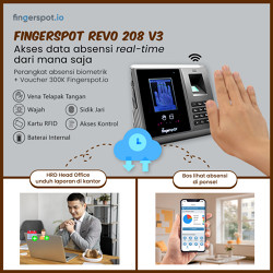 Fingerspot Revo 208 V3 | Mesin Absensi Online | Vena Telapak Tangan | TCP/IP WiFi