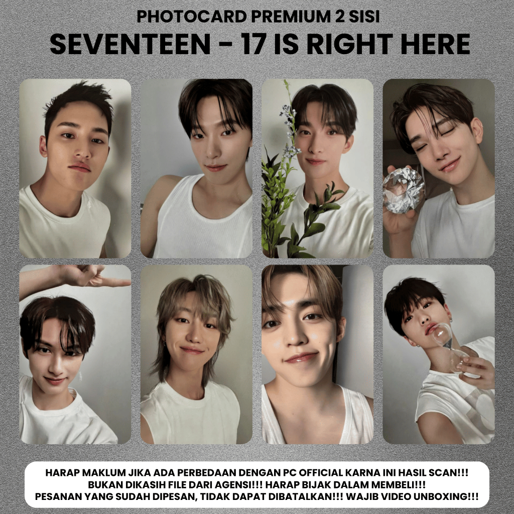Jual Photocard SEVENTEEN 17 IS RIGHT HERE - PC SEVENTEEN 2 Sisi