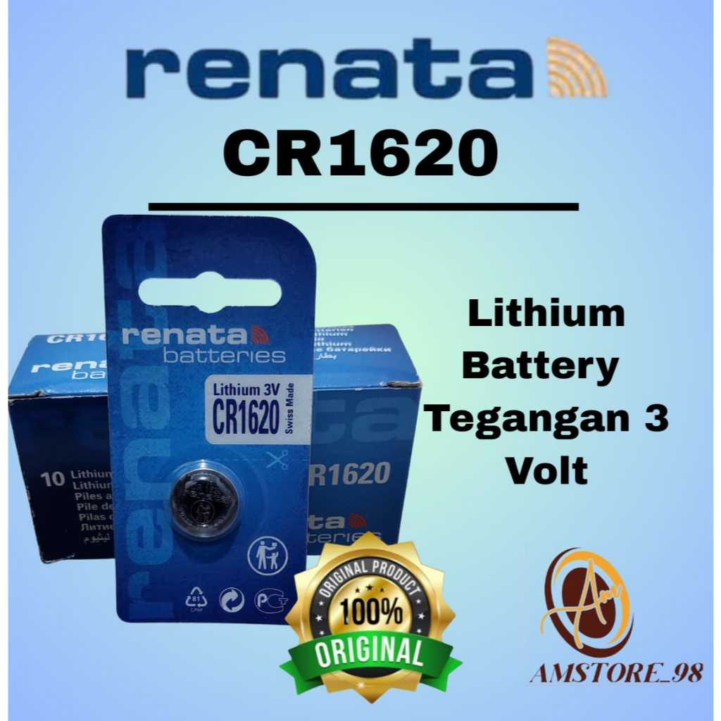 Jual Baterai Renata CR1620 Original Lithium Battery CR 1620 3 Volt ...