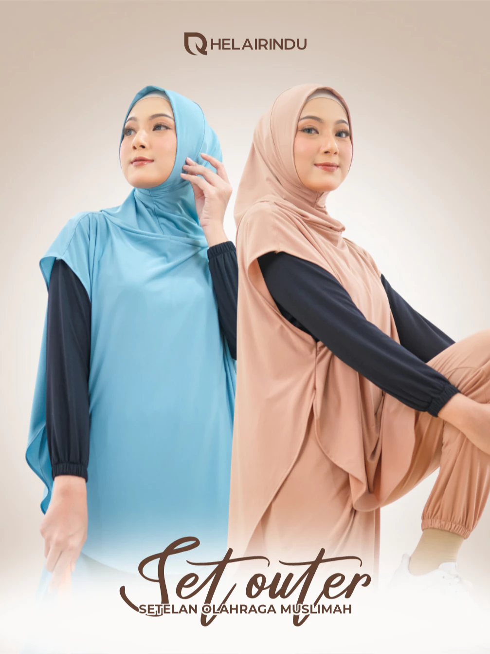 HELAIRINDU Setelan Hijab Olahraga Wanita Slide 2