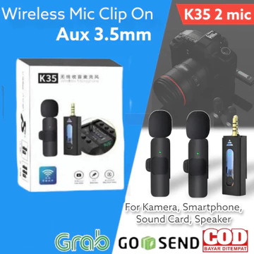 A37 K31 Pro Wireless Lavalier Microphone Dual Mic Magnetic Clip On 2 In 1 For IPhone Android