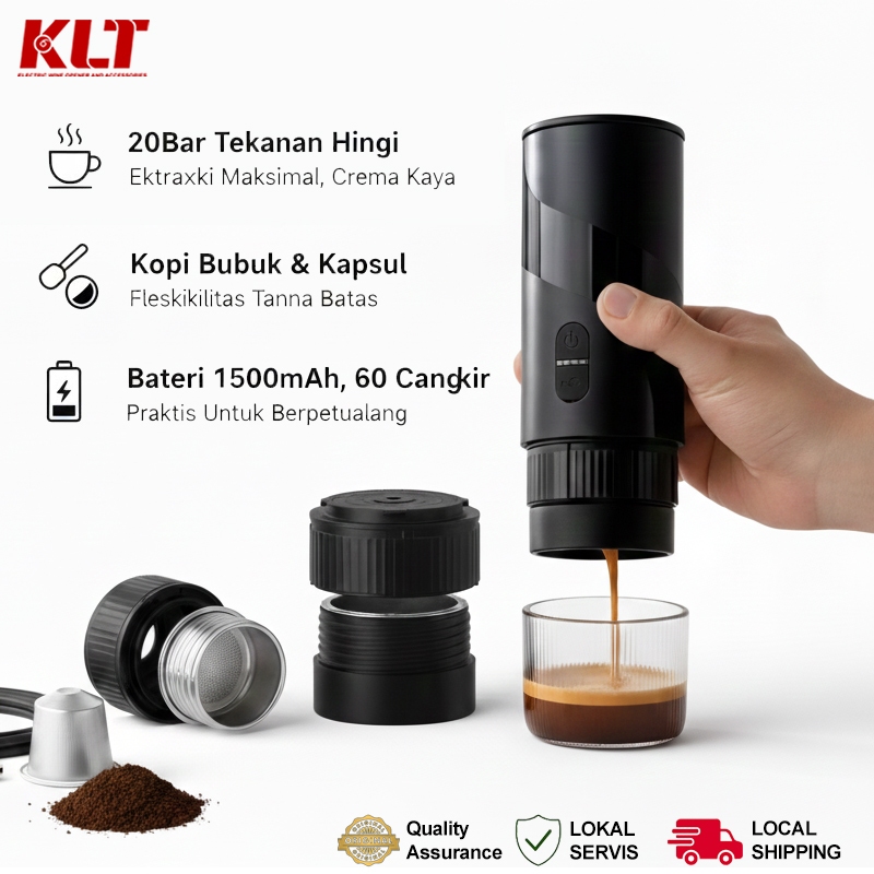 Jual KLT Portable Electric Espresso Machine Mesin Kopi Espresso Kapsul ...