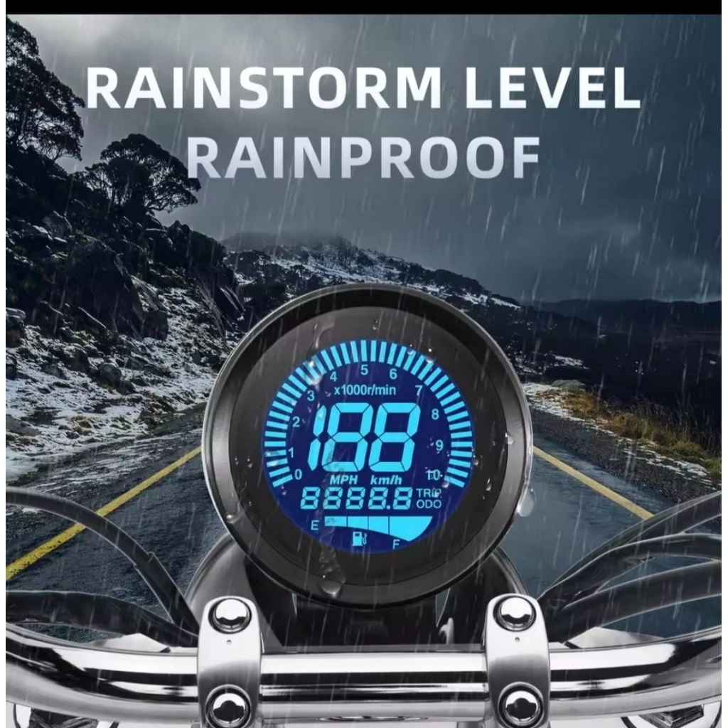 Jual Speedometer Kilometer Motor Rpm Amper Bensin Odometer Led Digital ...
