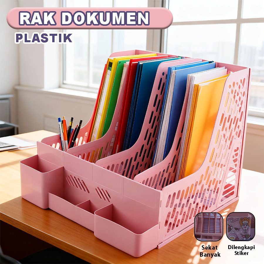 Jual Rak Dokumen Plastik Desktop Organizer 4 Sekat Rak Dokumen Plastik ...