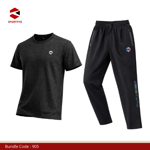 SPORTYTO BUNDLING SET OLAHRAGA PRIA | Kaos Sport + Celana Training | Adem Quick Dry | Nyaman Dipakai Harian & Gym