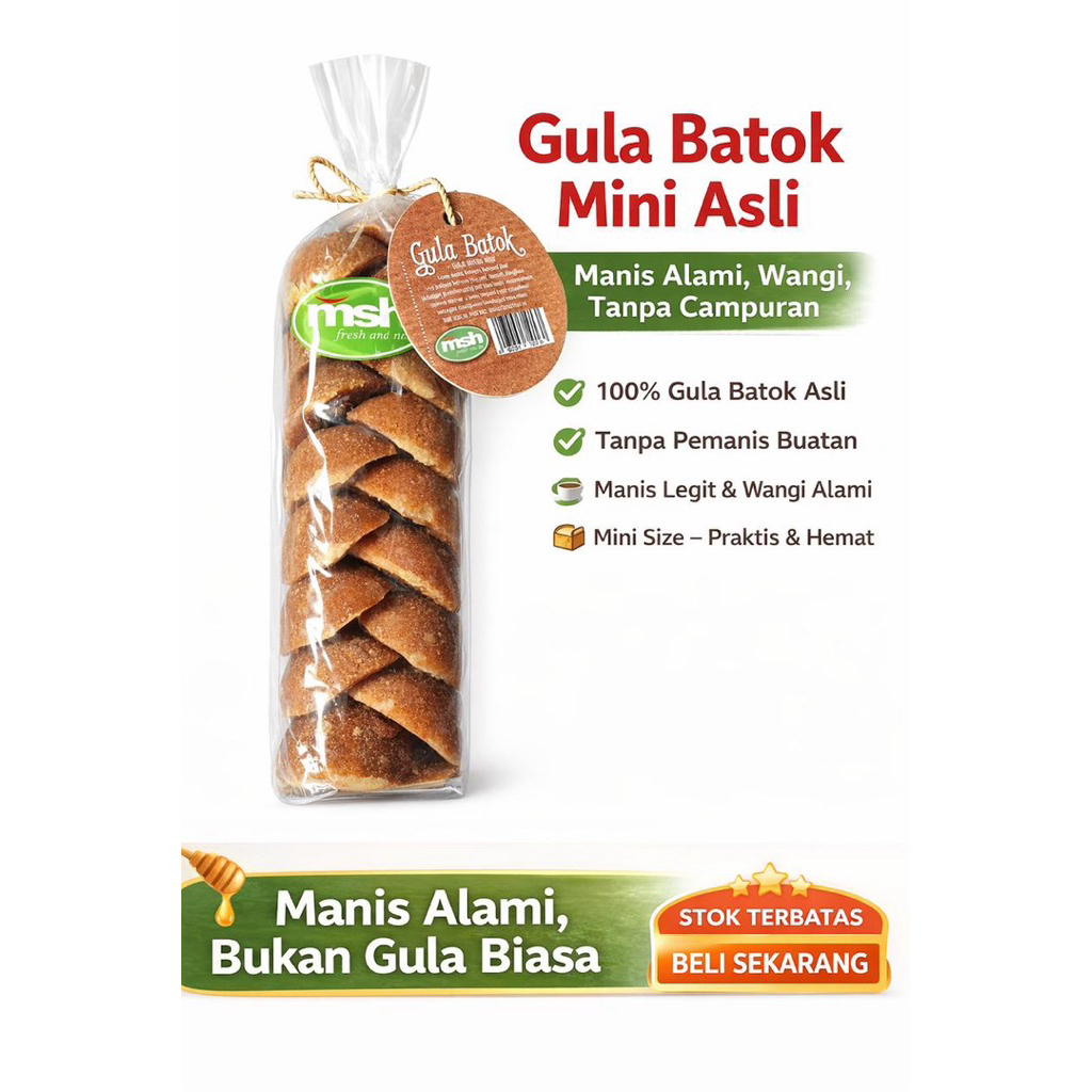 Jual MSH Gula Jawa Batok Mini 500 g - Manis Alami Tanpa Campuran , Gula ...