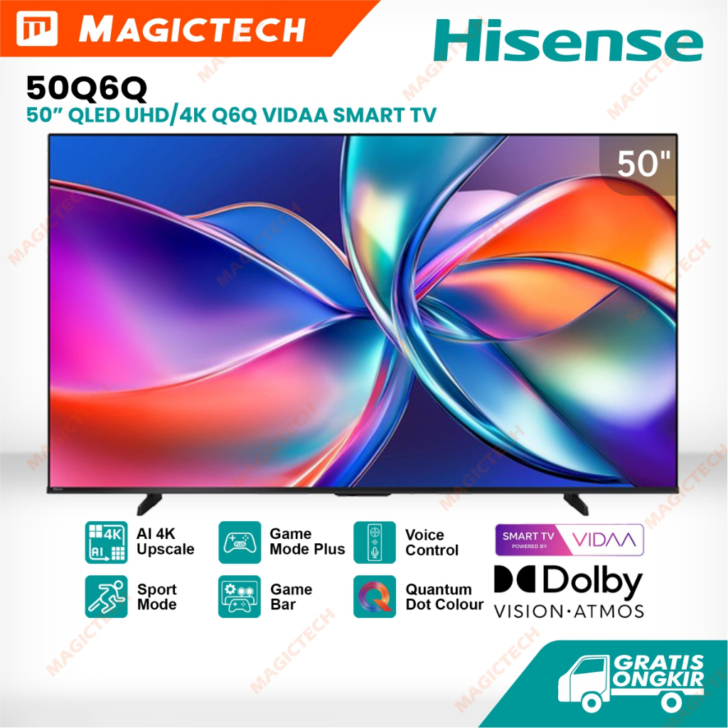 Jual HISENSE 50 Inch 50Q6Q Smart TV QLED AI 4K Upscale VIDAA Dolby ...