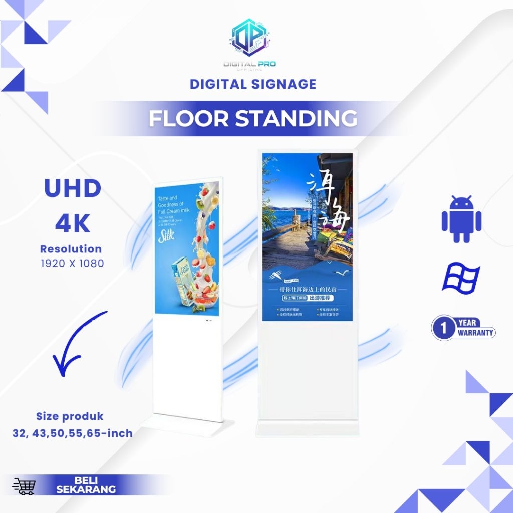 Jual Digital Signage Floor Standing Advertising Displays | Android ...
