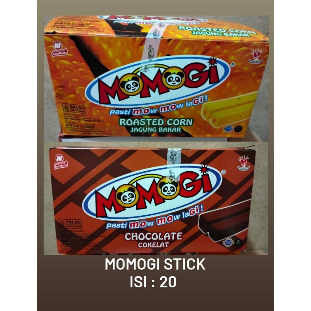 Jual Momogi Stick 1 Box isi 20 || MOMOGI COKLAT || MOMOGI JAGUNG BAKAR ...