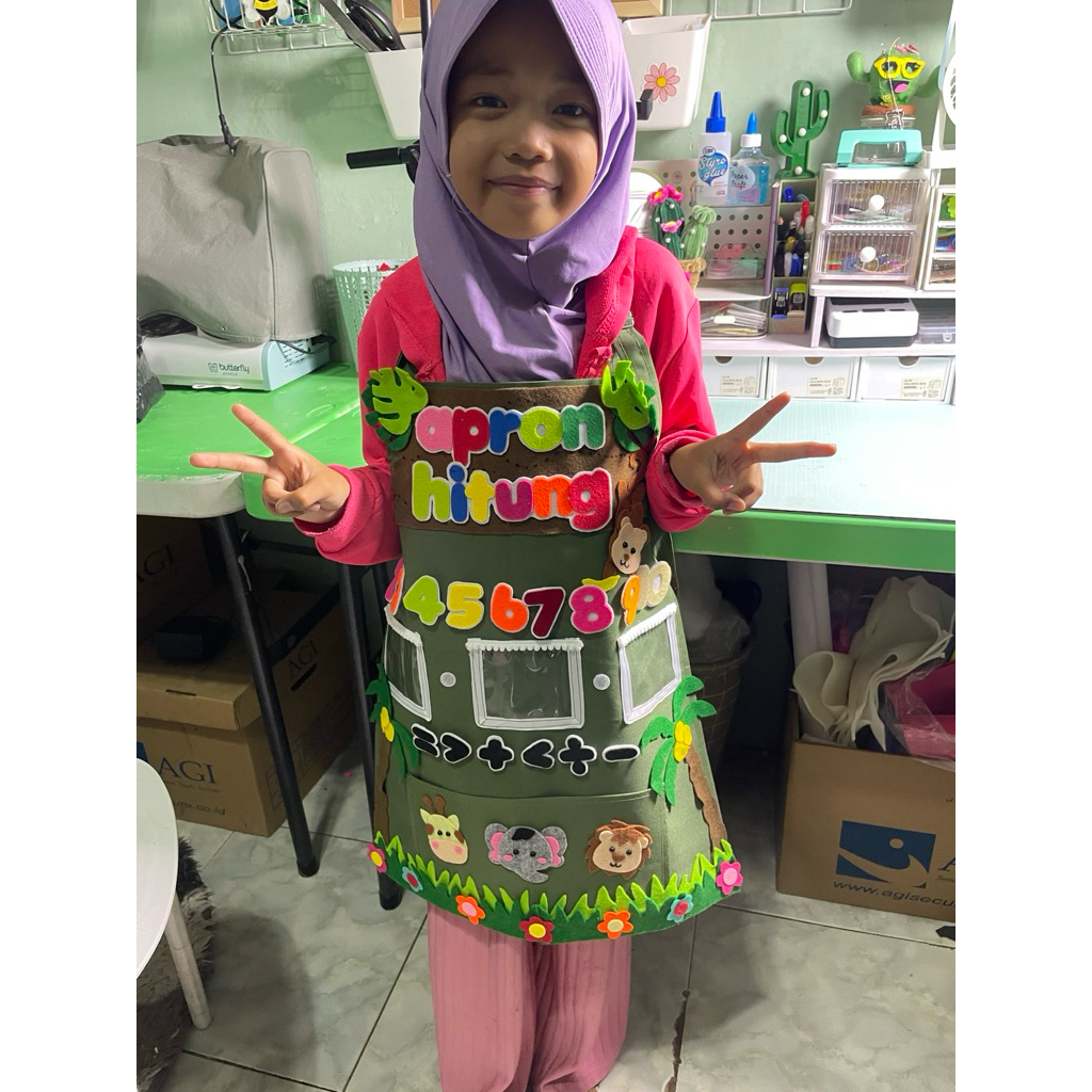 Jual Apron Hitung Media Belajar anak TK SD Custom Tema belajar | Shopee ...
