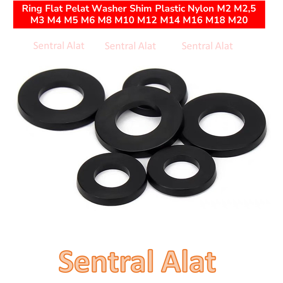 Jual Ring Flat Pipih Washer Shim Gasket Insulation Plastic Nylon Warna ...