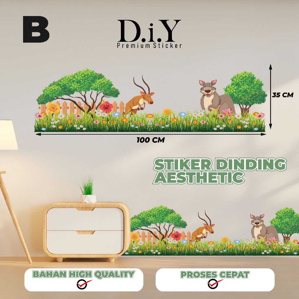 Jual STIKER DINDING MOTIF RUMPUT/HEWAN ANIMALS ESTETIK-STICKER DINDING ...