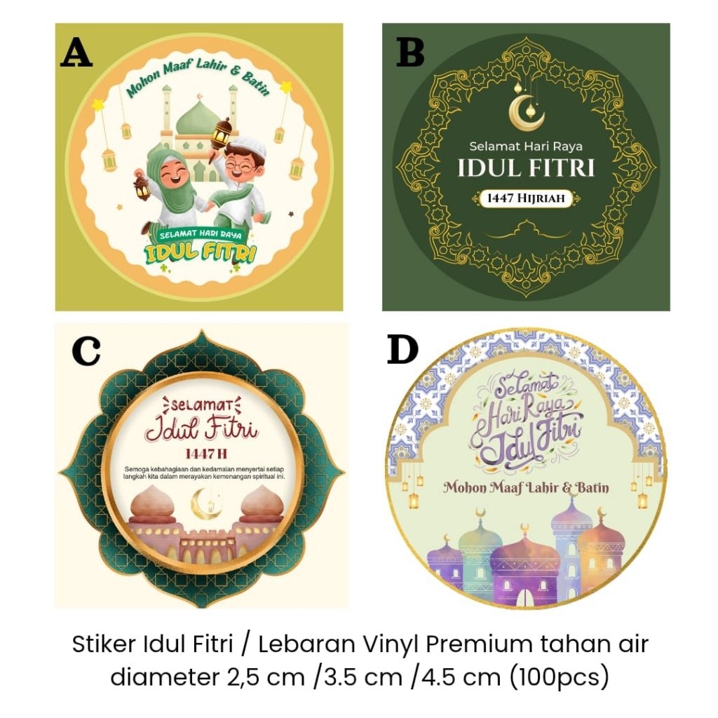 Jual Sticker Lebaran Vinyl Premium / Sticker Idul Fitri Vinyl Premium ...