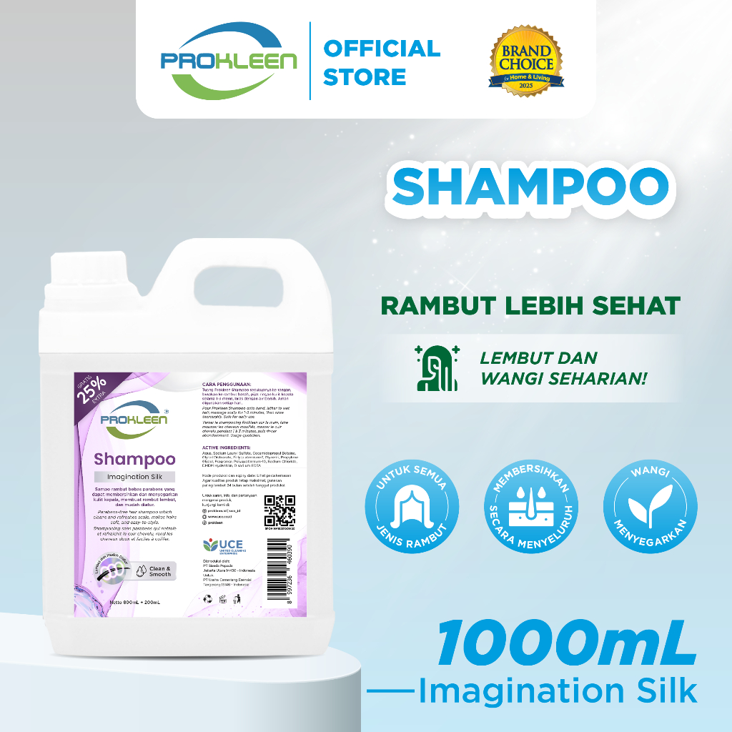 Jual PROKLEEN Shampoo Rambut Hair Shampoo 800mL (+Bonus isi 25% ...