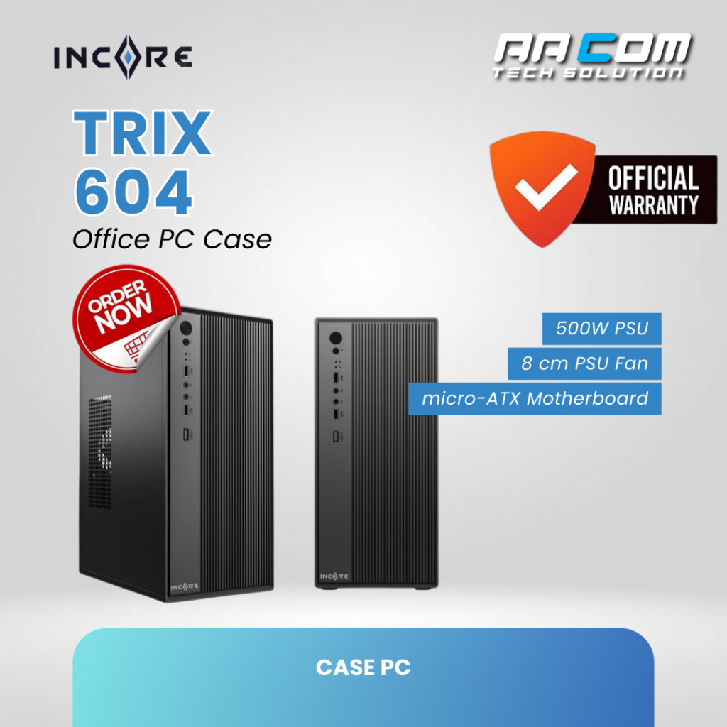 Jual CASING / CASE KOMPUTER PC OFFICE INCORE + PSU 500W - 601 / 603 ...