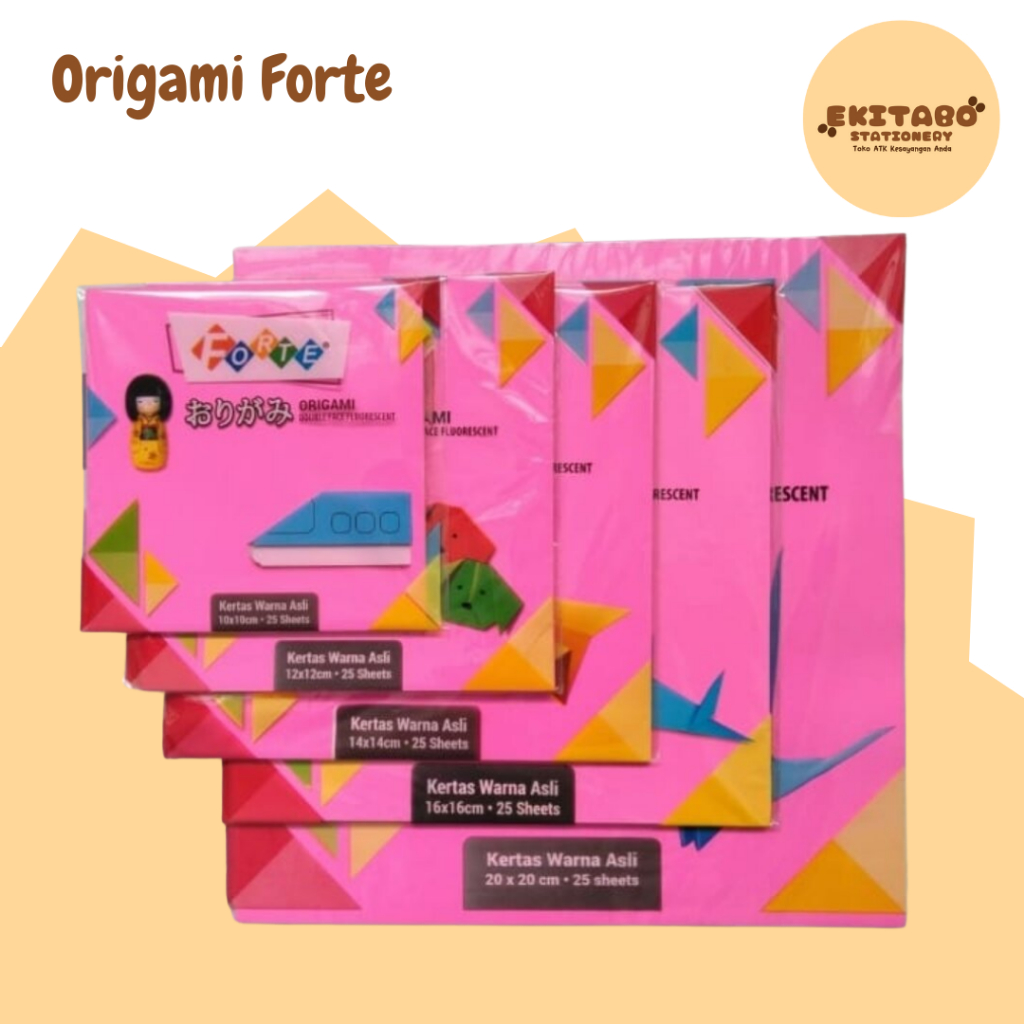 Jual Kertas Origami Forte 12x12 16x16 20x20 25 lembar | Shopee Indonesia