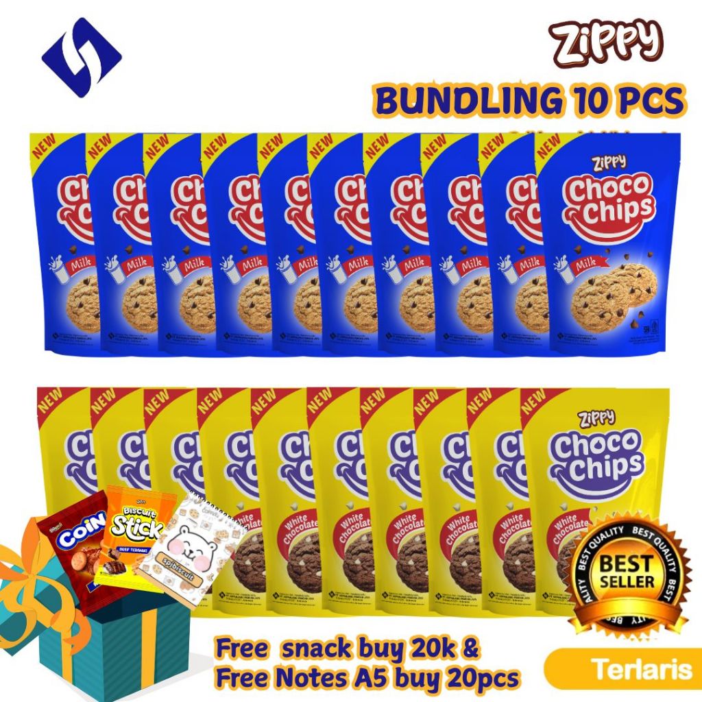 Jual Zippy Choco Chips Cookies 20 Gr - 10 Pouch | Shopee Indonesia