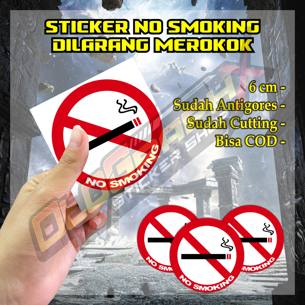 Jual Sticker No Smoking / Dilarang Merokok – Vinyl Waterproof Bentuk ...