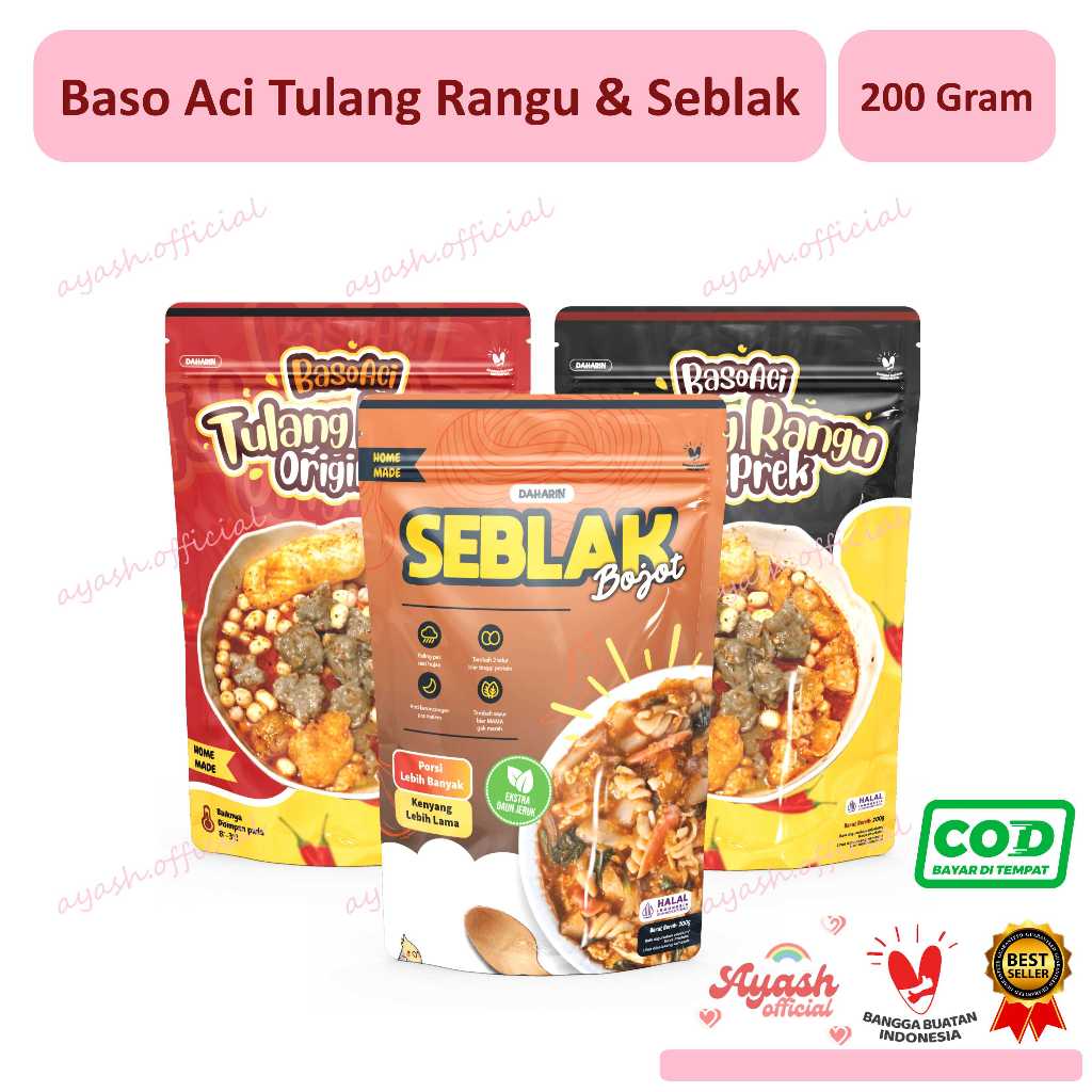Jual Boci Baso Aci Tulang Rangu Original dan geprek, seblak bojot