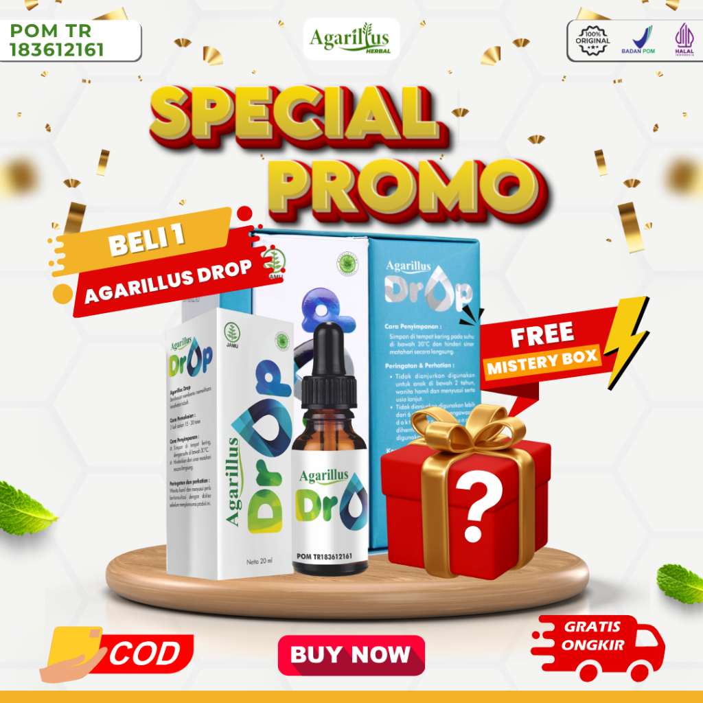 Agarillus Drop - FREE BONUS - Tetes Herbal Pendukung Pengobatan Penyakit Degeneratif
