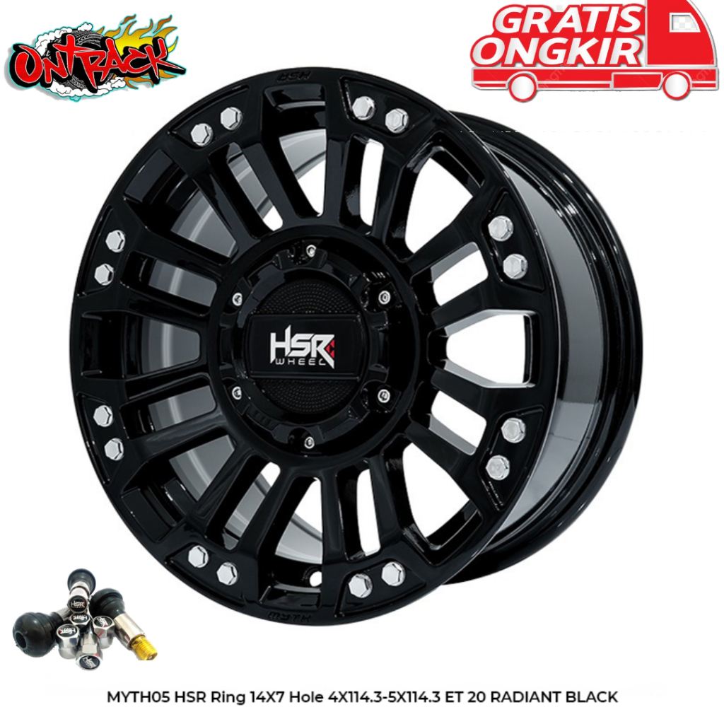 Jual VELG RACING HSR MYTH05 HSR R14X7 H9X114,3 ET20 RADIANT BLACK ...
