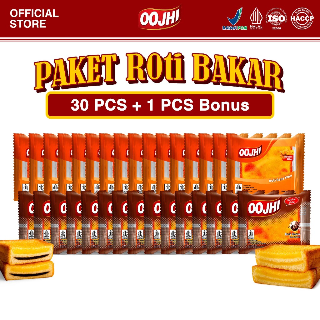 Jual [ISI 30] Paket Hemat Roti Bakar Double Selai (Cokelat & Keju) Roti ...