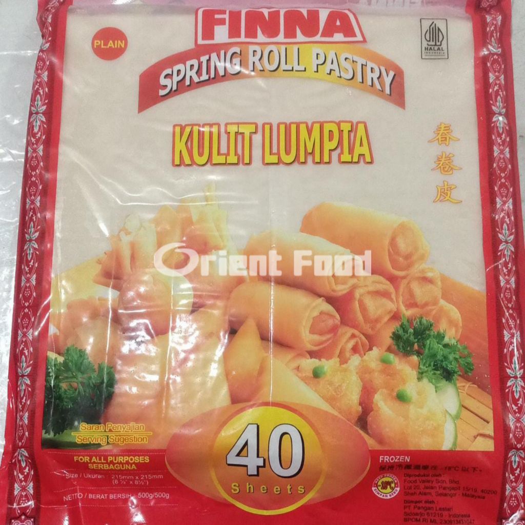 Jual Finna Kulit Besar 20 x 20cm Spring Roll Pastry Isi 40lbr 500gr ...