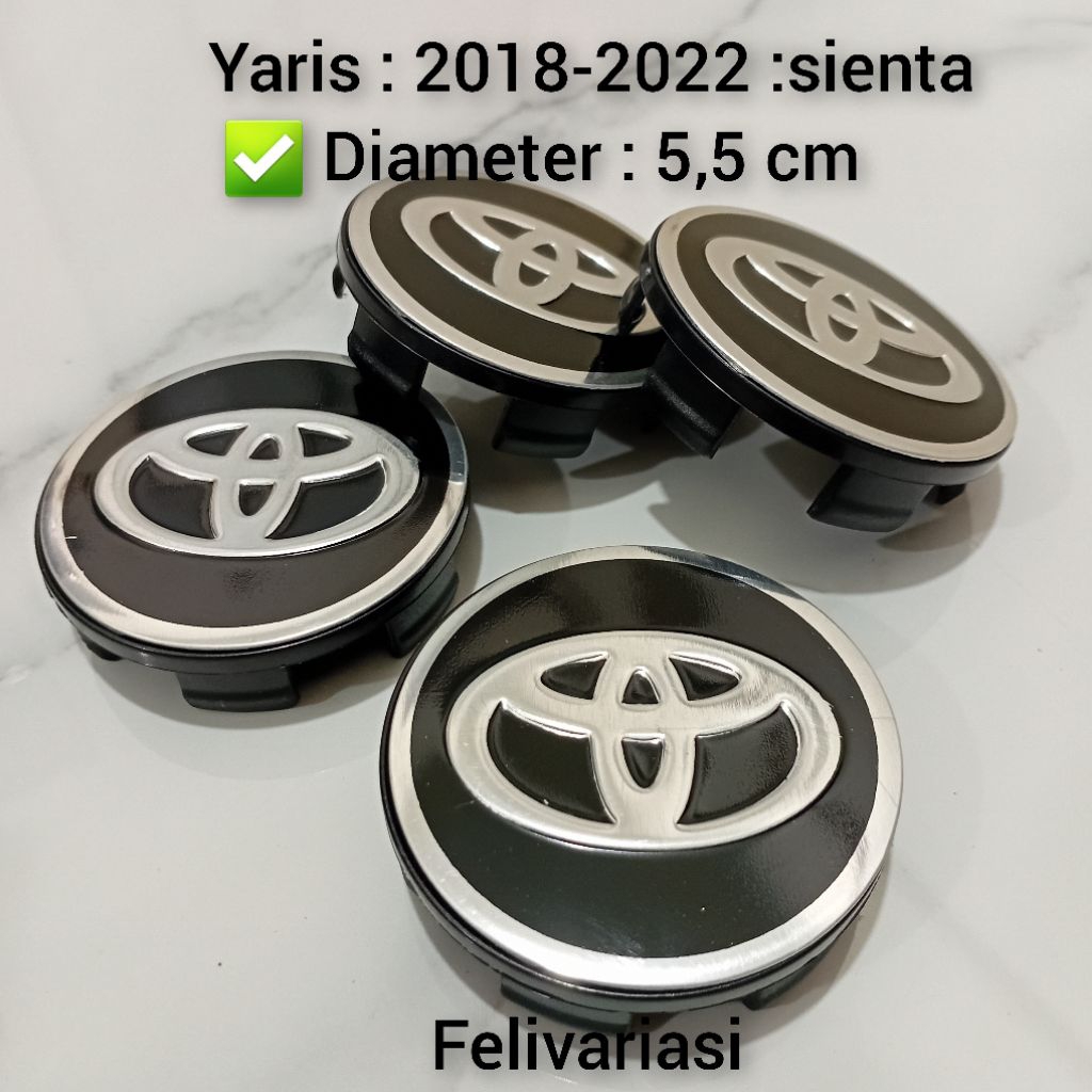 Jual dop roda tutup velg mobil yaris,sienta 2018-2022 diameter 5,5 cm ...