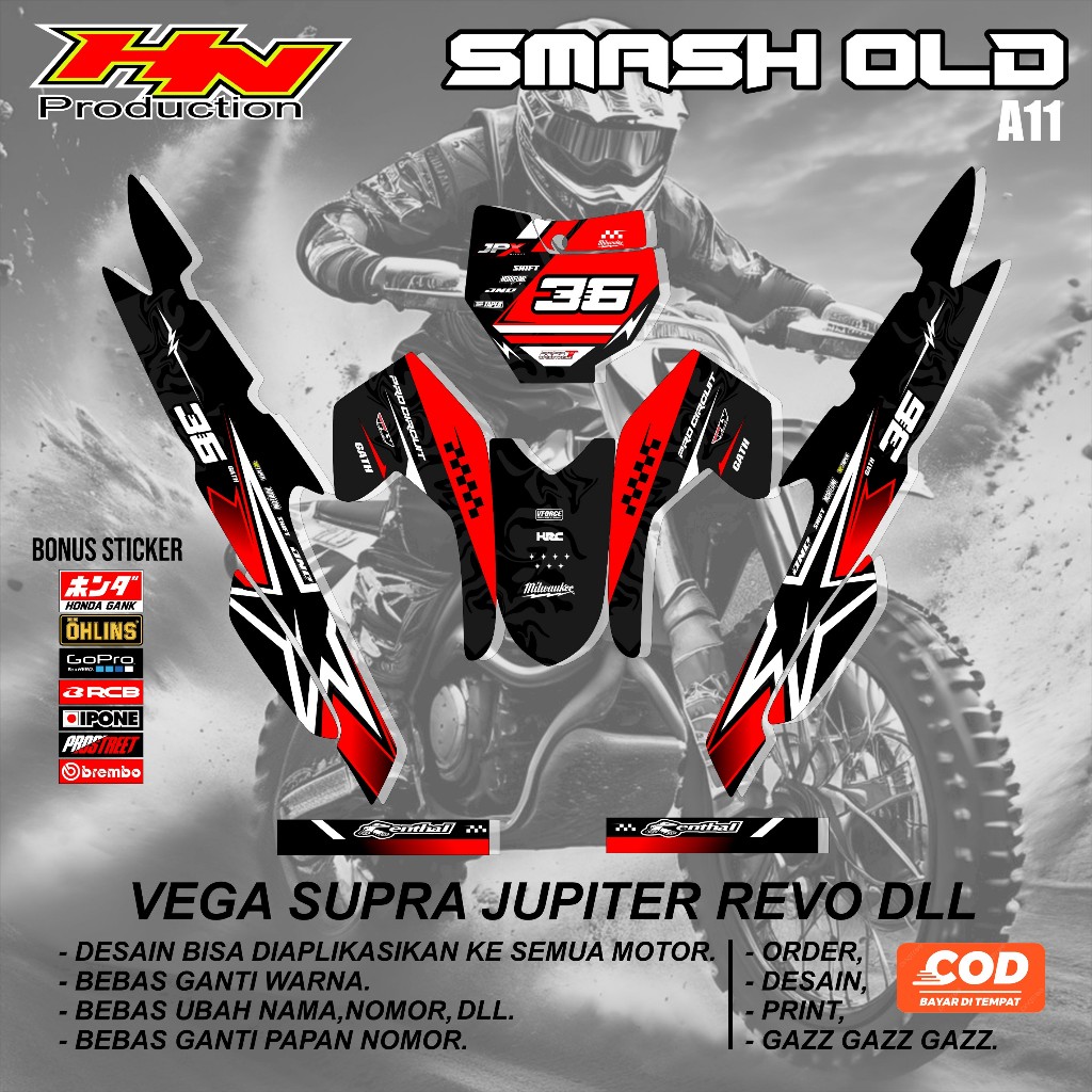 Jual COD STRIPING STIKER RBT SMASH OLD CUSTOM SUPERMOTO TERBARU KODE ...
