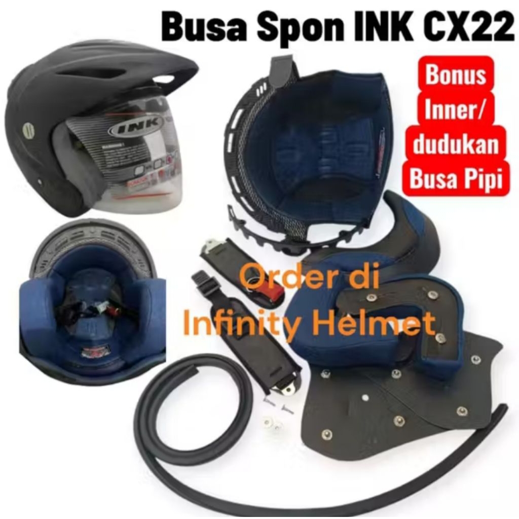 Jual BUSA SPON HELM INK CX22 CX 22 BUSA FULLSET INK TOPI CX22 + LIS ...