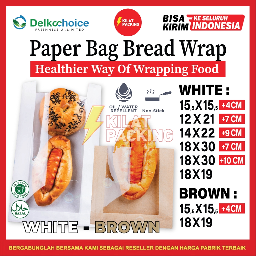 Jual Kemasan / Paper Bag / Kantong Kertas Roti Makanan Universal Food ...