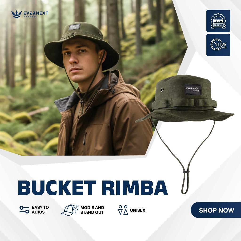 Jual Evernext Apparel - Topi Bucket Hat Pria Topi Rimba Topi Travelling ...