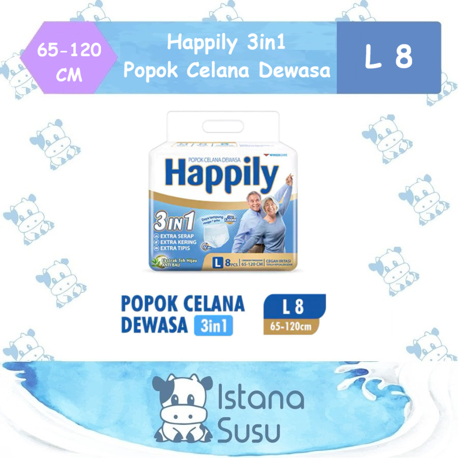 Happily Popok Celana Dewasa 3in1 Ukuran M / L / XL