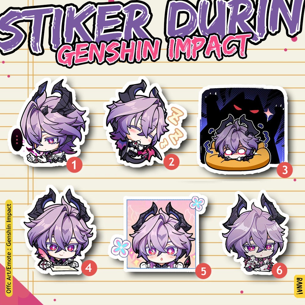 Jual Stiker DURIN Genshin Impact Sticker Anime Premium Vinyl Waterproof ...