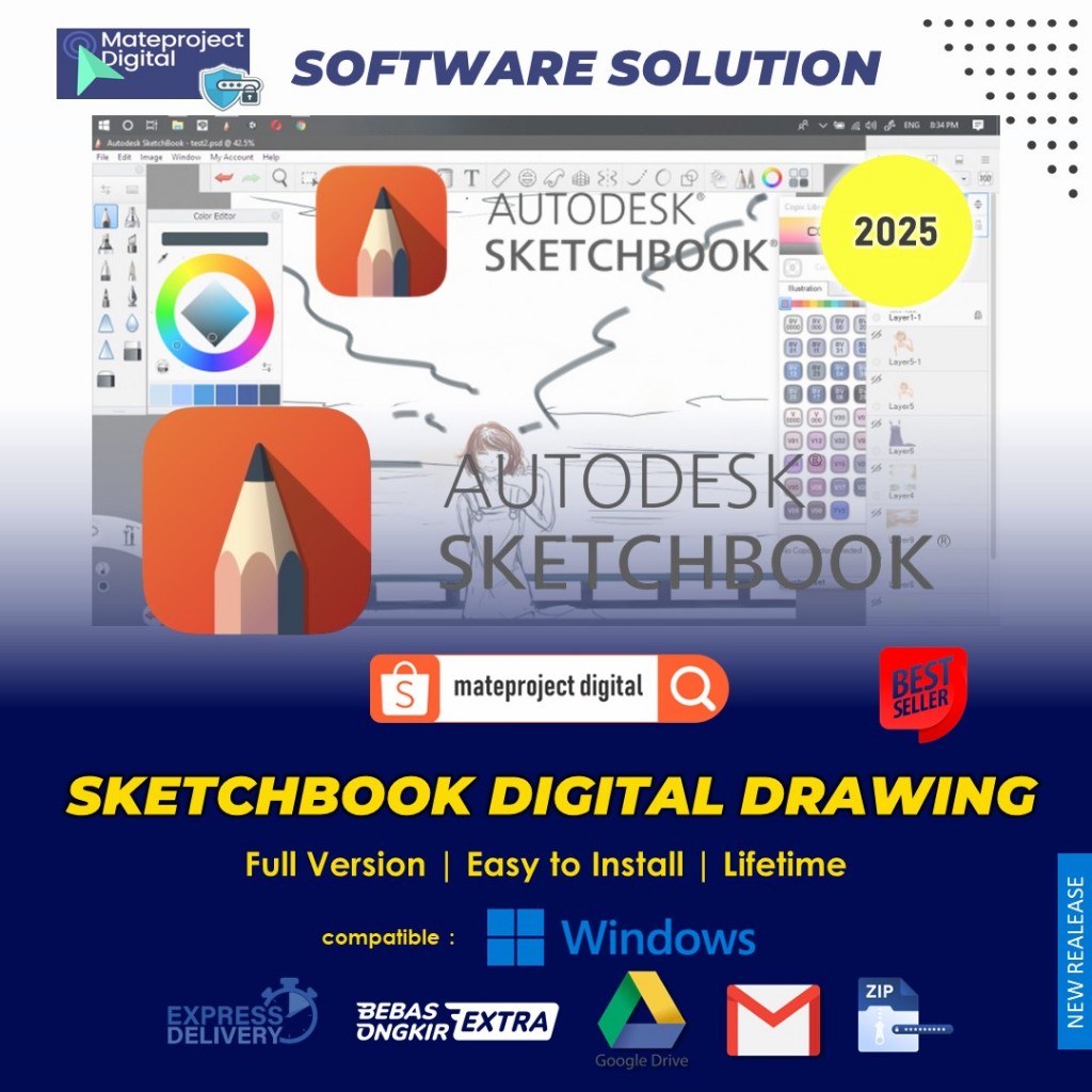 Jual Autodesk Sketchbook Pro 2025 Full Version Lifetime Software ...