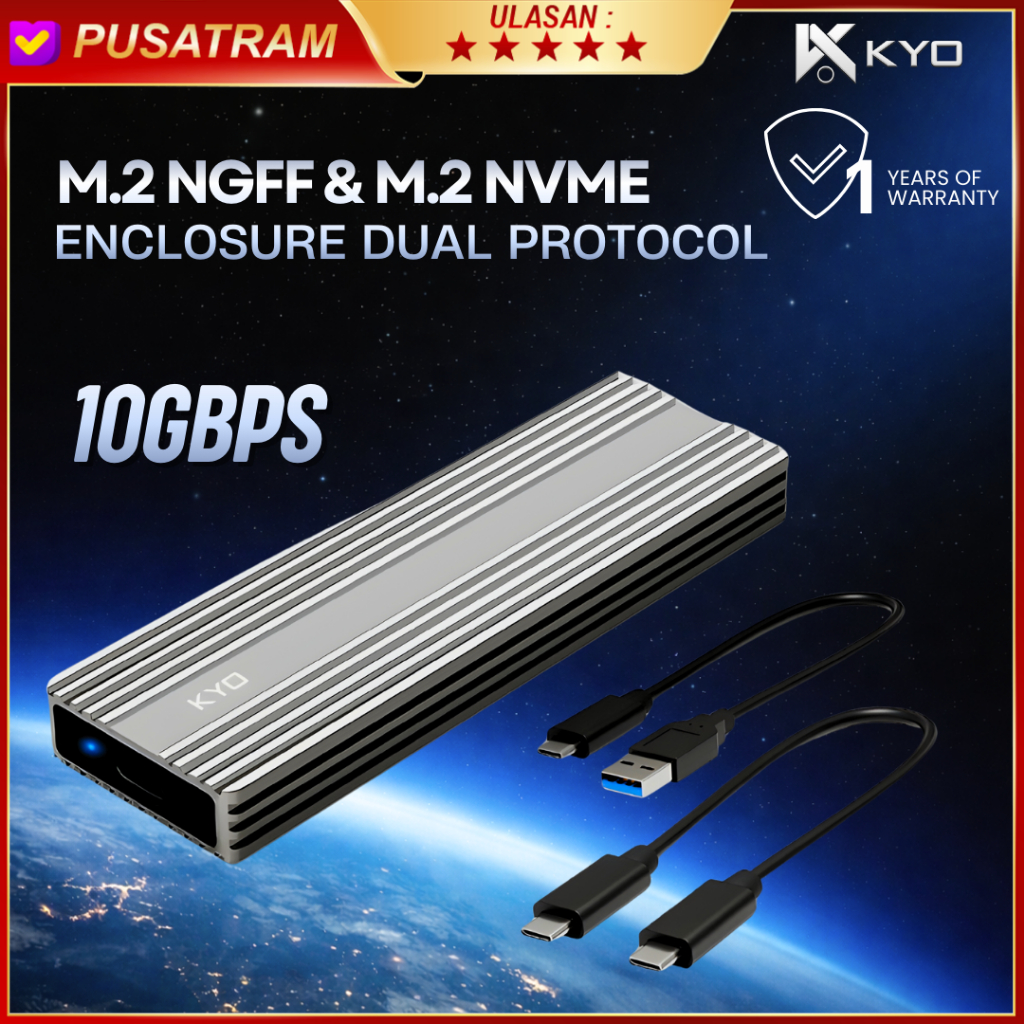 Jual KYO EM2 M2 NVMe & NGFF Enclosure 10Gbps SSD M.2 NGFF & NVME USB ...