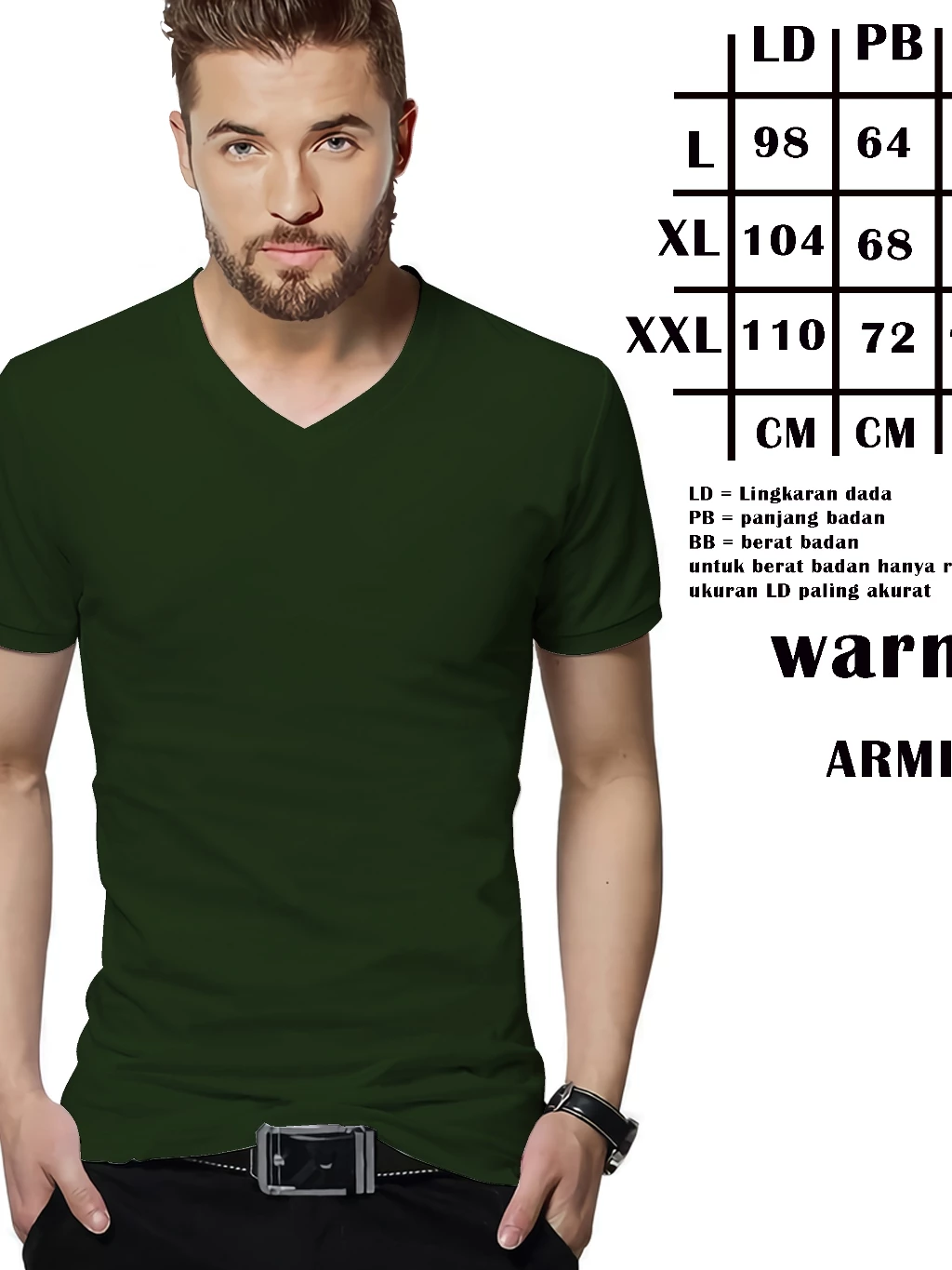 Go To Work kaos polos oblong kerah V-neck bahan tebal dan lembut warna hitam